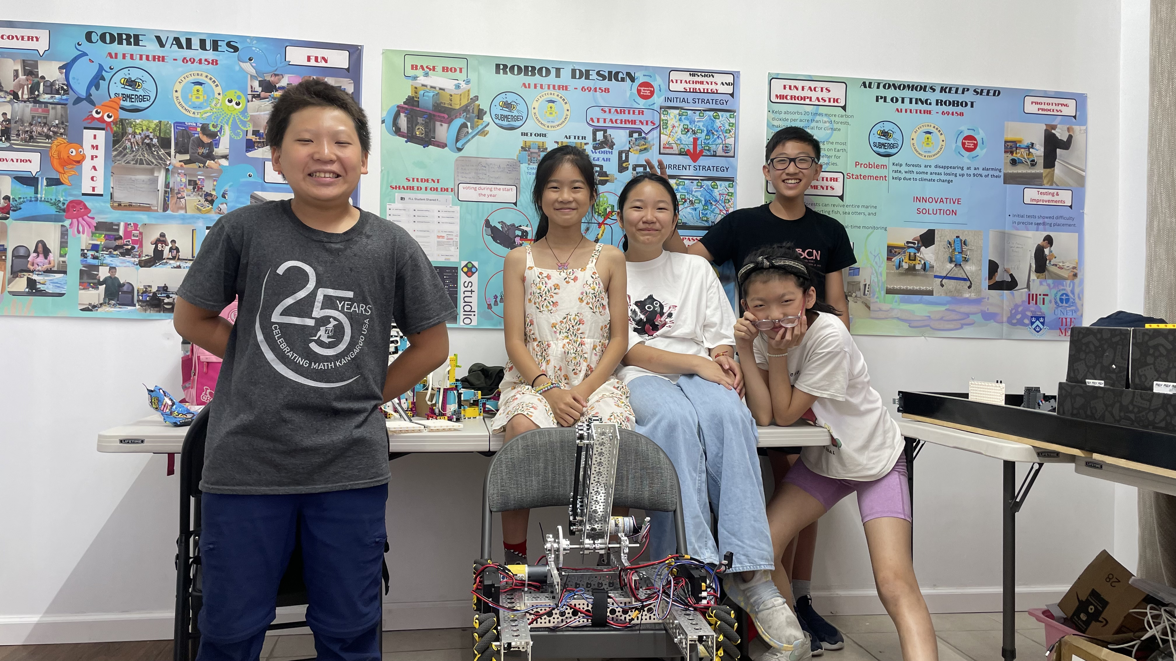 Students testing a robotics build